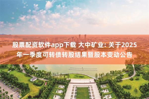 股票配资软件app下载 大中矿业: 关于2025年一季度可转债转股结果暨股本变动公告