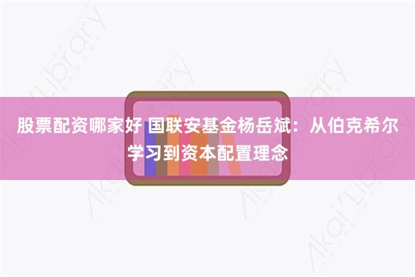 股票配资哪家好 国联安基金杨岳斌：从伯克希尔学习到资本配置理念