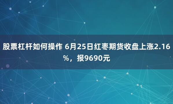 股票杠杆如何操作 6月25日红枣期货收盘上涨2.16%，报9690元