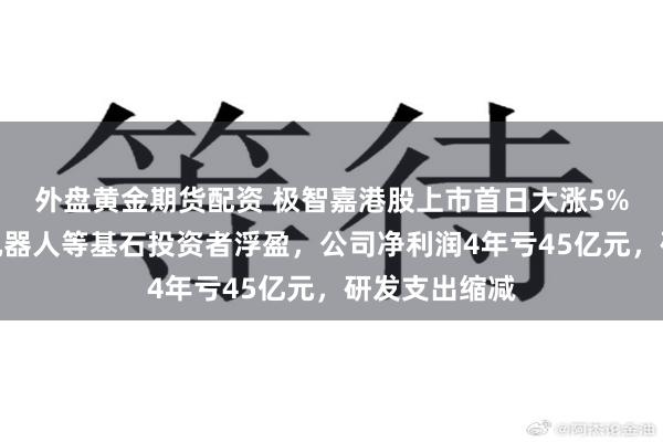 外盘黄金期货配资 极智嘉港股上市首日大涨5%，雄安智能机器人等基石投资者浮盈，公司净利润4年亏45亿元，研发支出缩减