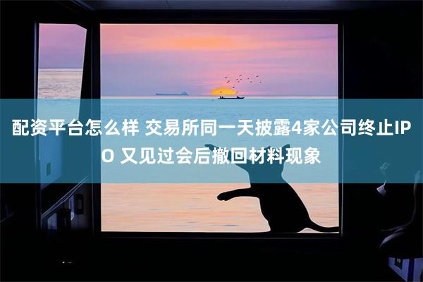 配资平台怎么样 交易所同一天披露4家公司终止IPO 又见过会后撤回材料现象