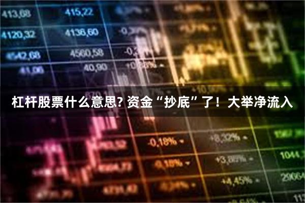 杠杆股票什么意思? 资金“抄底”了！大举净流入